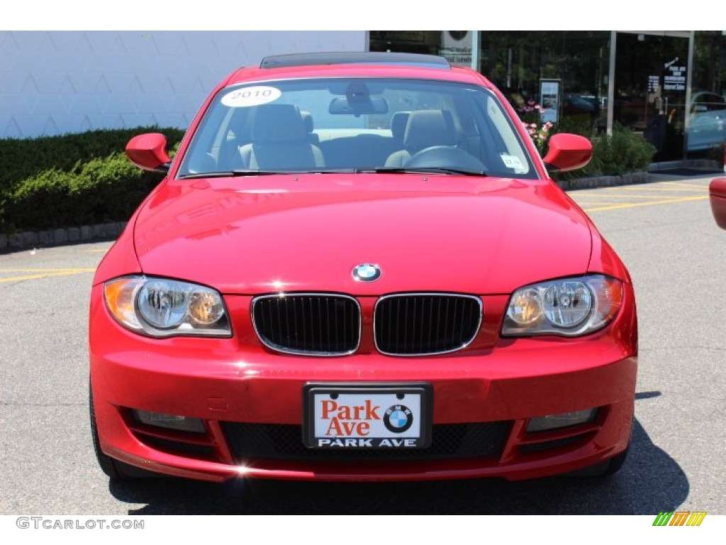 2010 1 Series 128i Coupe - Crimson Red / Taupe photo #2