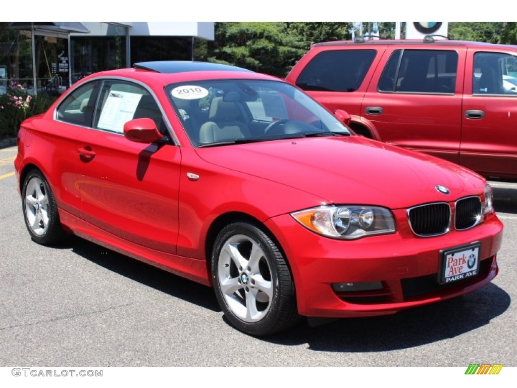 2010 1 Series 128i Coupe - Crimson Red / Taupe photo #3