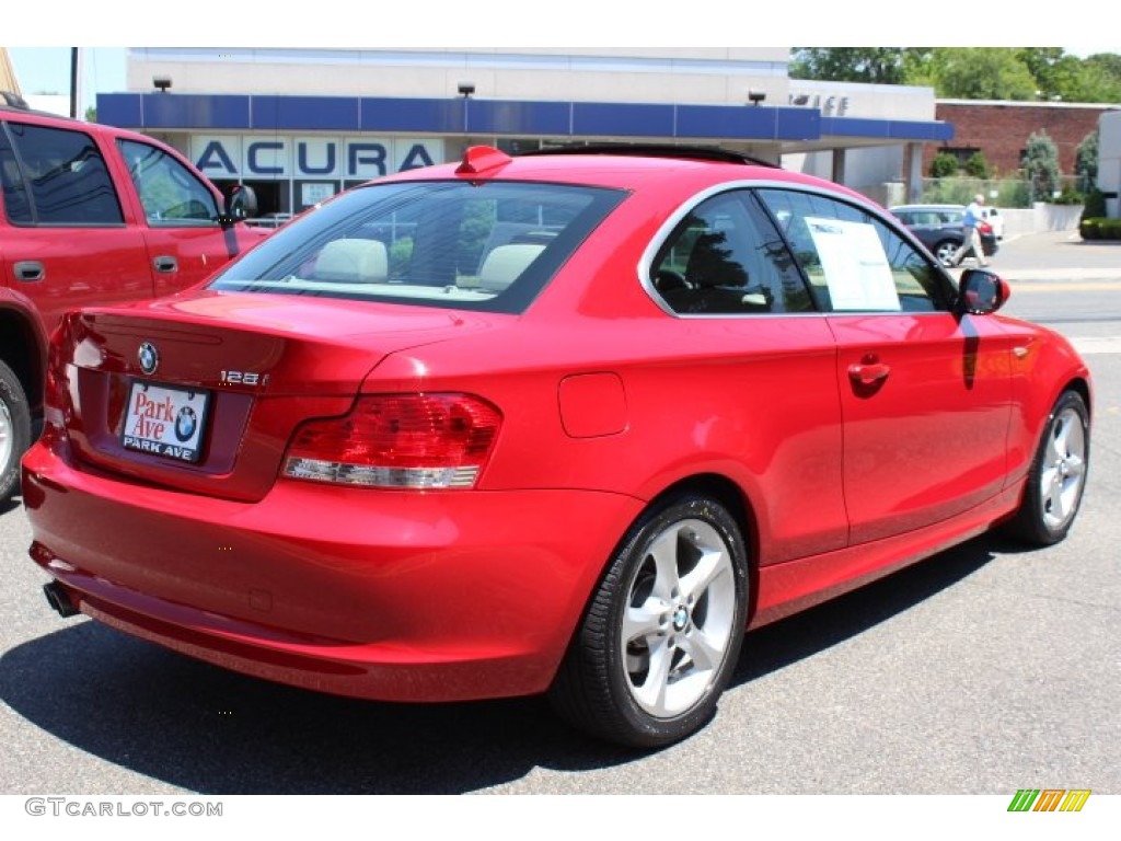 2010 1 Series 128i Coupe - Crimson Red / Taupe photo #5
