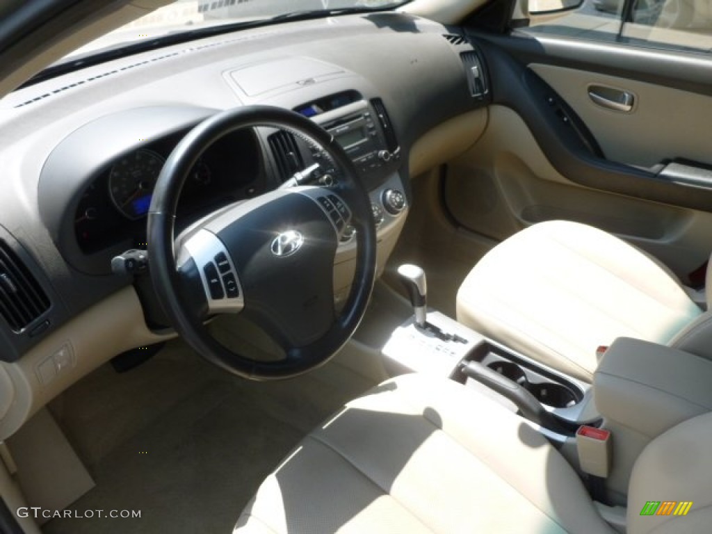 2007 Elantra Limited Sedan - Laguna Sand Beige / Beige photo #10