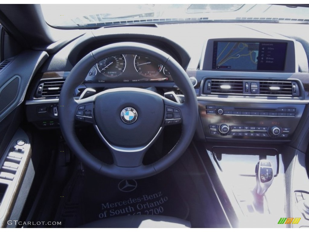 2012 BMW 6 Series 650i Convertible Black Nappa Leather Dashboard Photo #67733252