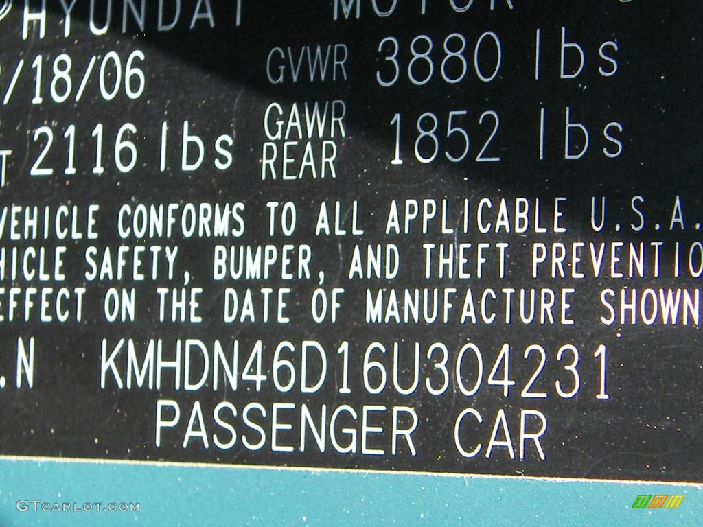2006 Elantra GLS Sedan - Spruce Green / Gray photo #31