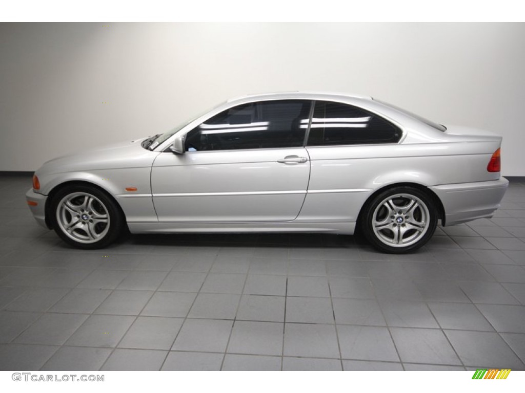 2001 3 Series 330i Coupe - Titanium Silver Metallic / Grey photo #2