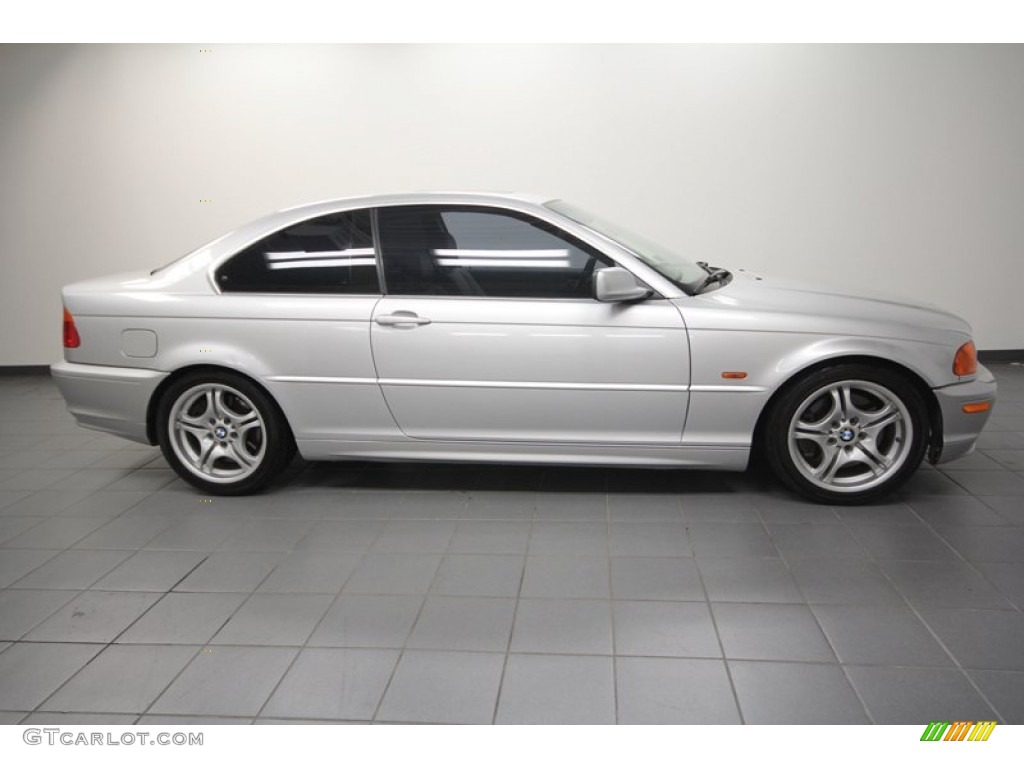 2001 3 Series 330i Coupe - Titanium Silver Metallic / Grey photo #6