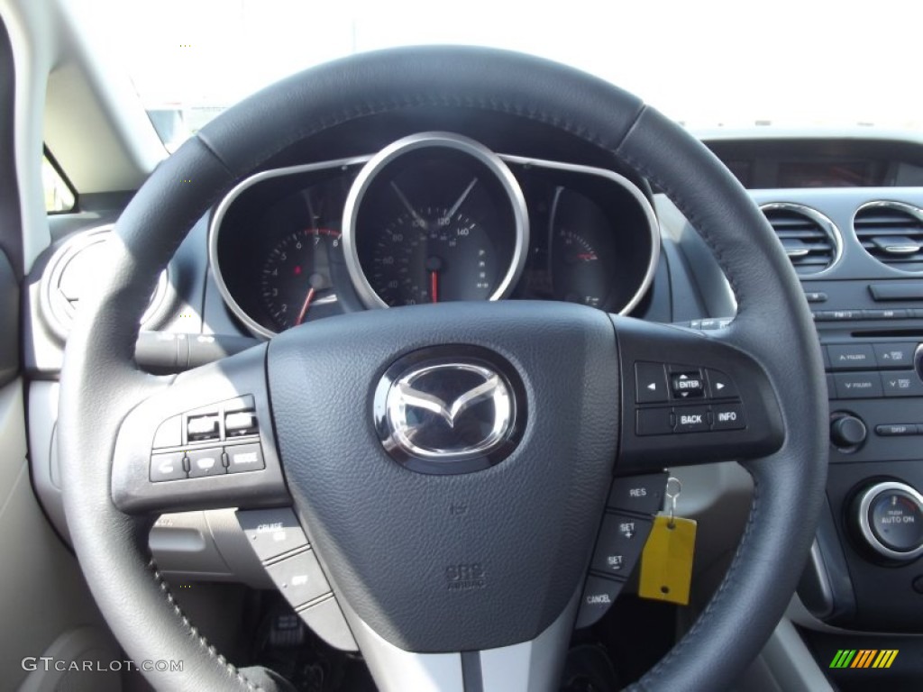 2011 Mazda CX-7 i Touring Sand Steering Wheel Photo #67741253