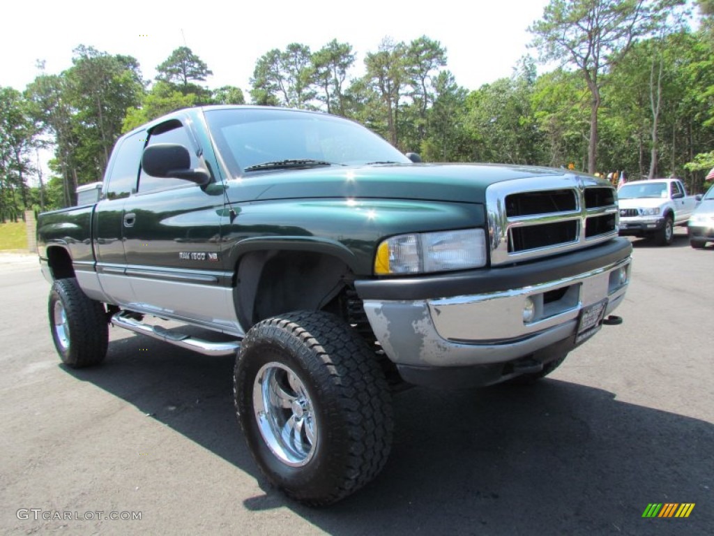 2001 Ram 1500 SLT Club Cab 4x4 - Forest Green Pearl / Mist Gray photo #3