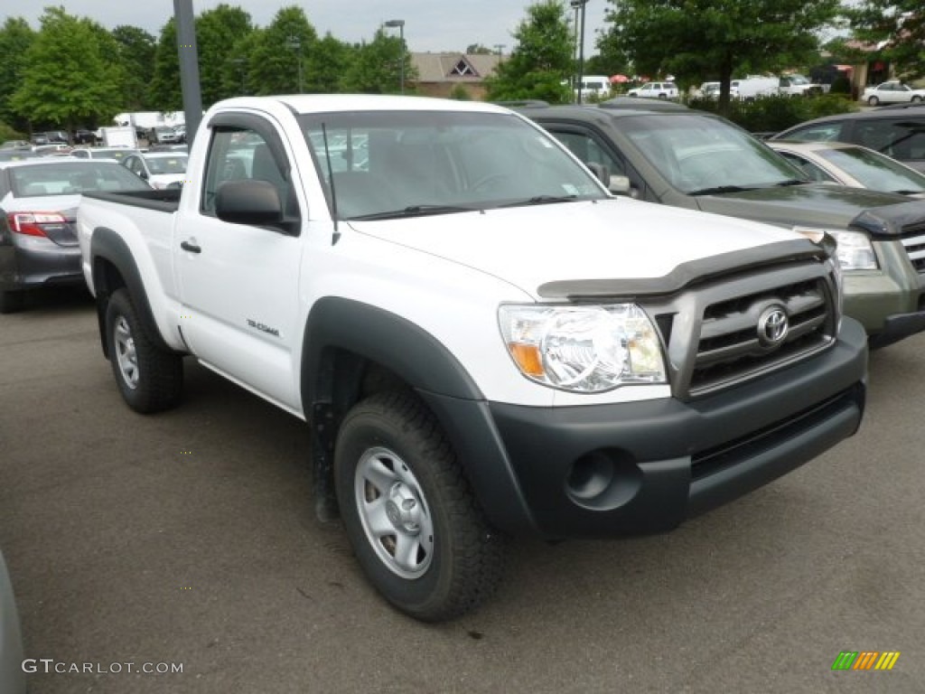 2009 Tacoma Regular Cab 4x4 - Super White / Graphite Gray photo #1