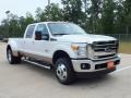 2012 White Platinum Metallic Tri-Coat Ford F350 Super Duty Lariat Crew Cab 4x4 Dually  photo #1