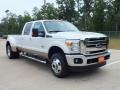 2012 White Platinum Metallic Tri-Coat Ford F350 Super Duty Lariat Crew Cab 4x4 Dually  photo #1