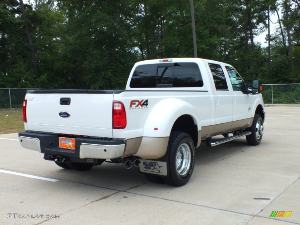 2012 F350 Super Duty Lariat Crew Cab 4x4 Dually - White Platinum Metallic Tri-Coat / Adobe photo #5