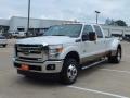 2012 White Platinum Metallic Tri-Coat Ford F350 Super Duty Lariat Crew Cab 4x4 Dually  photo #9