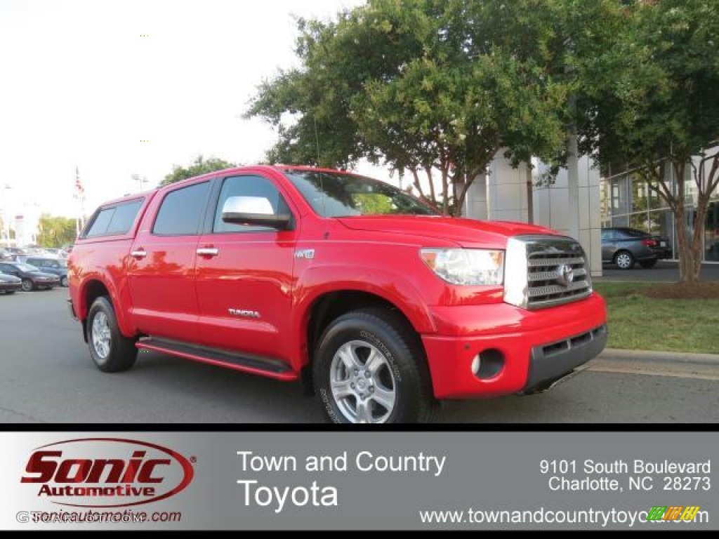 2008 Tundra Limited CrewMax 4x4 - Radiant Red / Beige photo #1