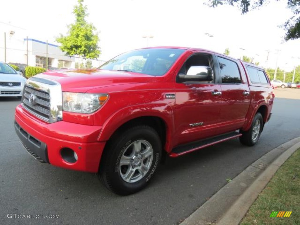 2008 Tundra Limited CrewMax 4x4 - Radiant Red / Beige photo #3