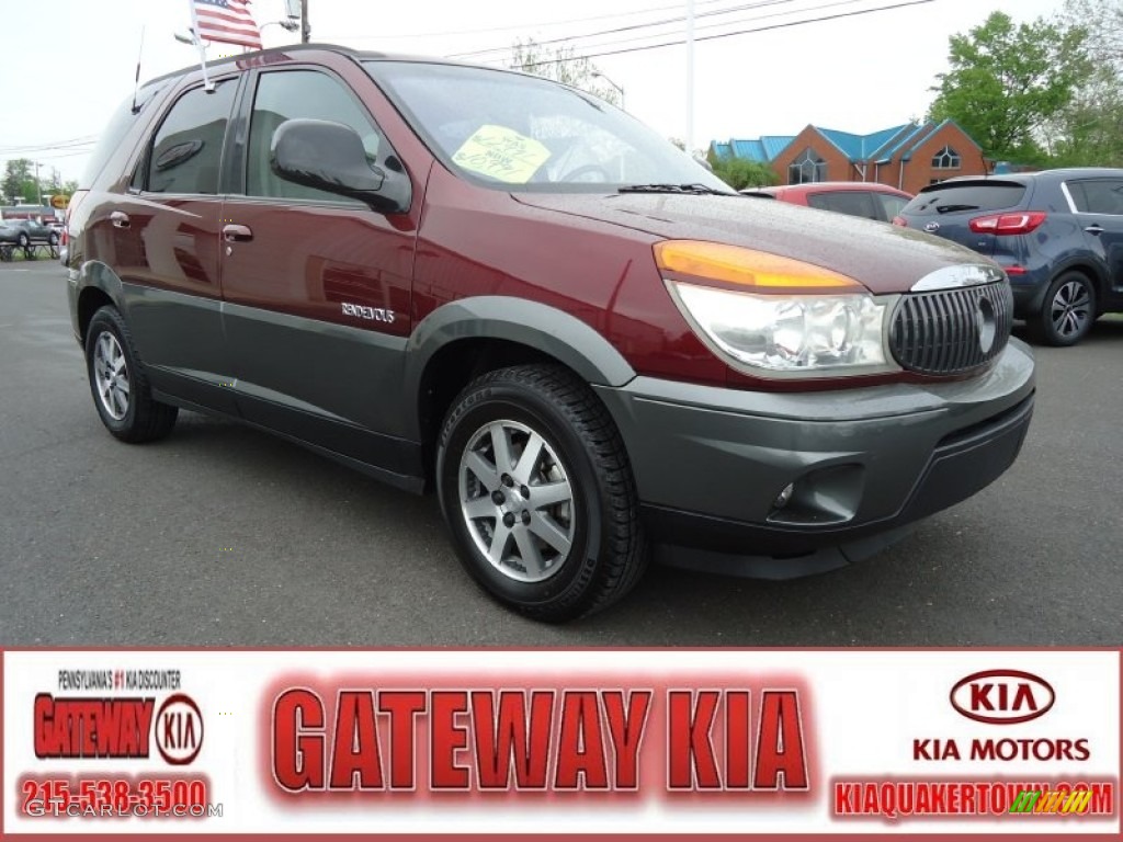 2002 Rendezvous CX AWD - Medium Red / Dark Gray photo #1