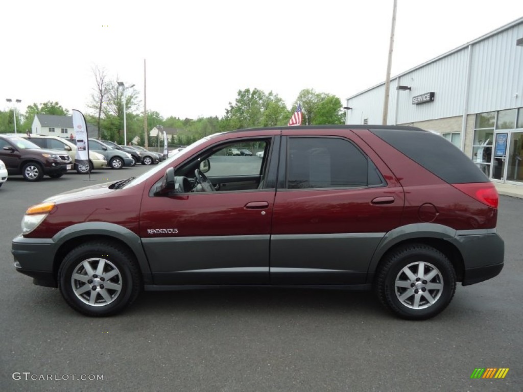 2002 Rendezvous CX AWD - Medium Red / Dark Gray photo #8