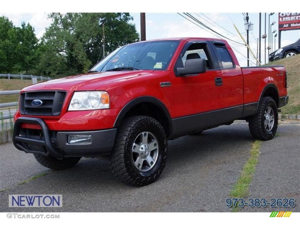 2005 F150 FX4 SuperCab 4x4 - Bright Red / Medium Flint Grey photo #6