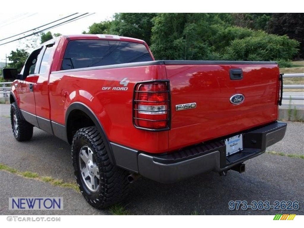 2005 F150 FX4 SuperCab 4x4 - Bright Red / Medium Flint Grey photo #9