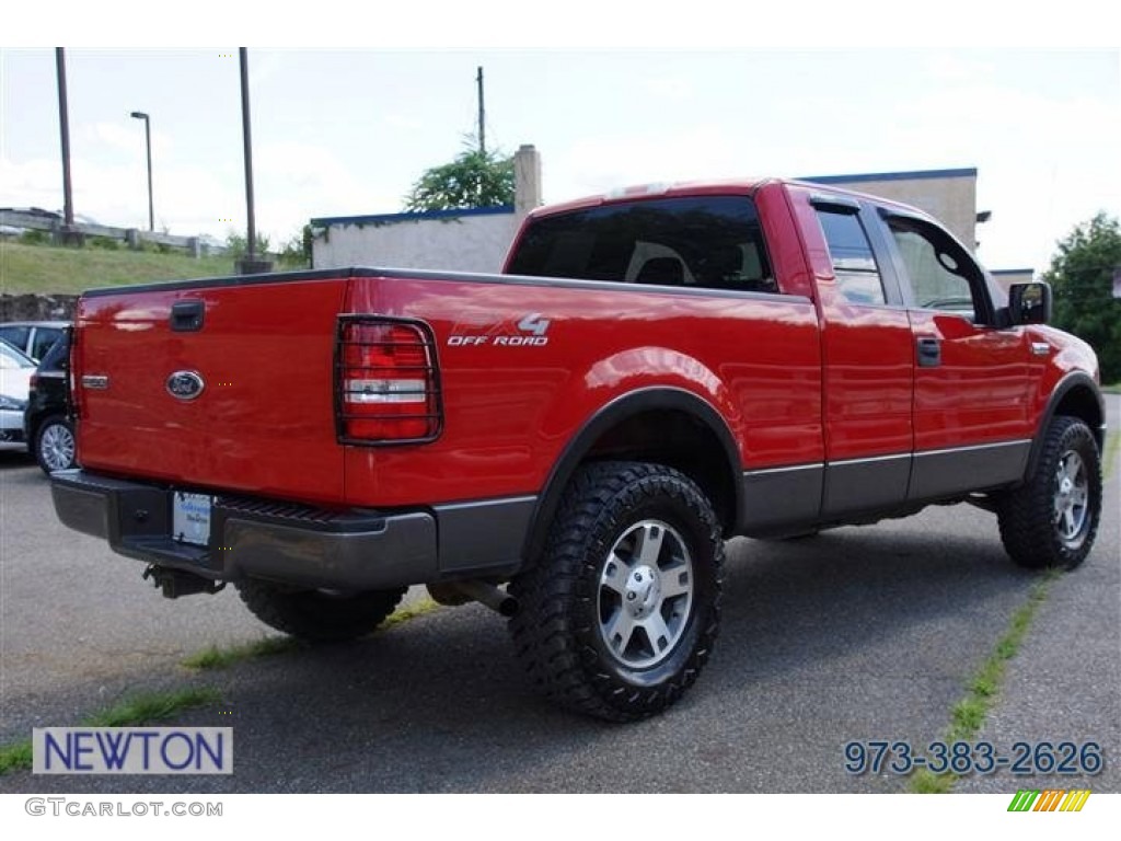 2005 F150 FX4 SuperCab 4x4 - Bright Red / Medium Flint Grey photo #13