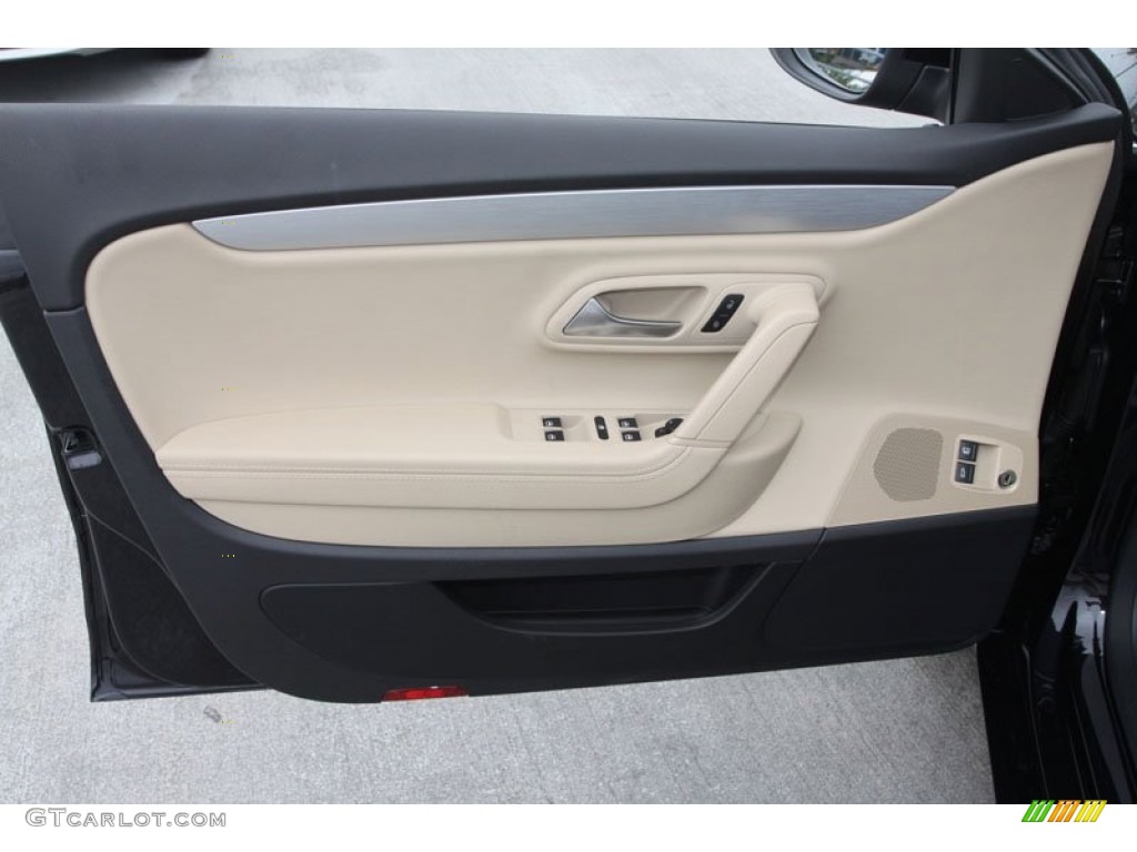 2013 Volkswagen CC Sport Desert Beige/Black Door Panel Photo #67765295