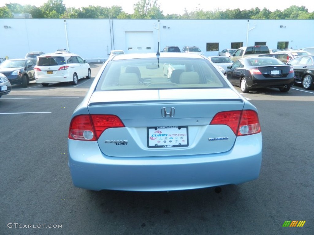 2007 Civic Hybrid Sedan - Opal Silver Blue Metallic / Blue photo #4