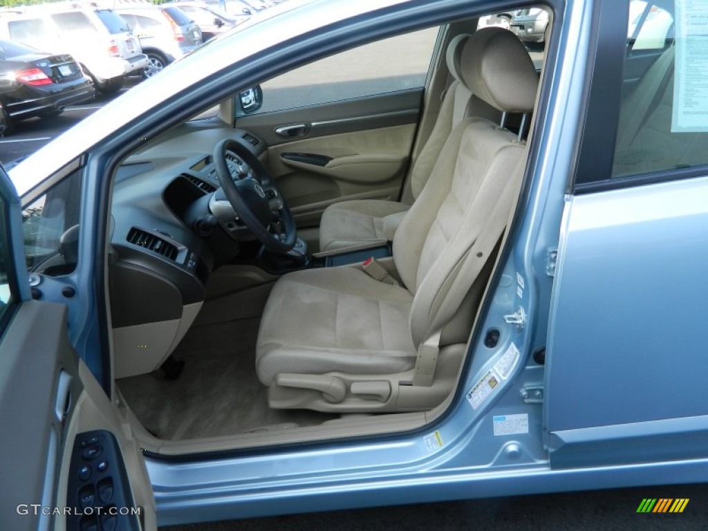 2007 Civic Hybrid Sedan - Opal Silver Blue Metallic / Blue photo #14