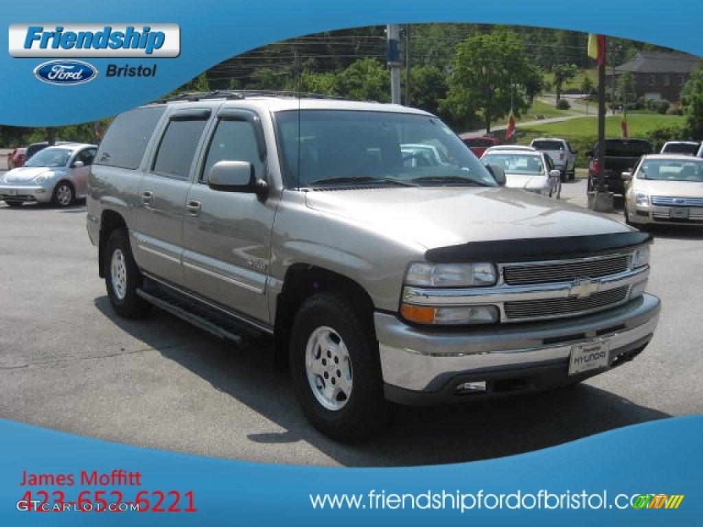 2001 Suburban 1500 LT 4x4 - Sunset Gold Metallic / Tan photo #4