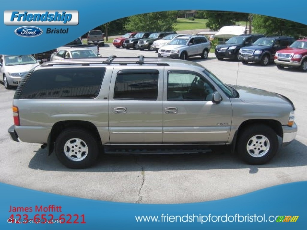 2001 Suburban 1500 LT 4x4 - Sunset Gold Metallic / Tan photo #5