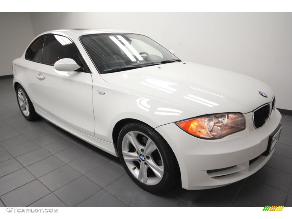 2009 1 Series 128i Coupe - Alpine White / Black photo #8