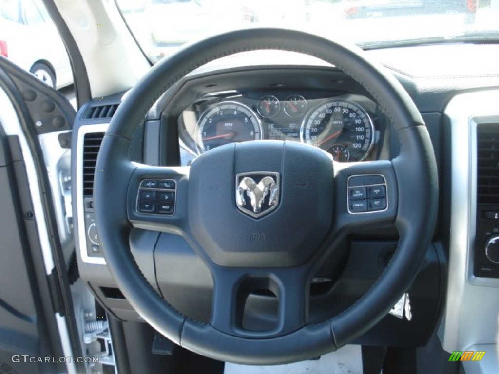 2012 Dodge Ram 1500 Sport Quad Cab 4x4 Dark Slate Gray Steering Wheel Photo #67771461