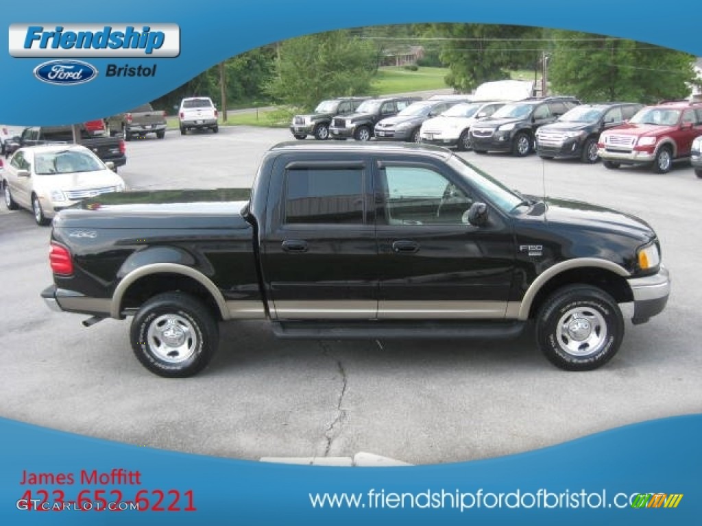 2002 F150 XLT SuperCrew 4x4 - Black / Medium Graphite photo #5