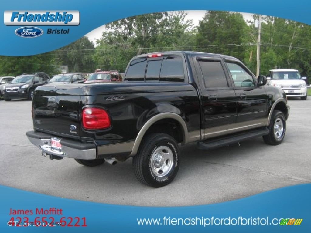 2002 F150 XLT SuperCrew 4x4 - Black / Medium Graphite photo #6
