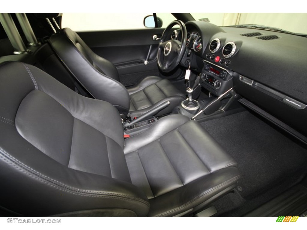 Ebony Interior 2002 Audi TT 1.8T quattro Roadster Photo #67772490