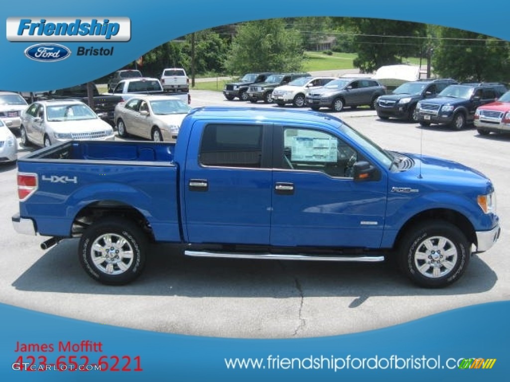 2012 F150 XLT SuperCrew 4x4 - Blue Flame Metallic / Steel Gray photo #5