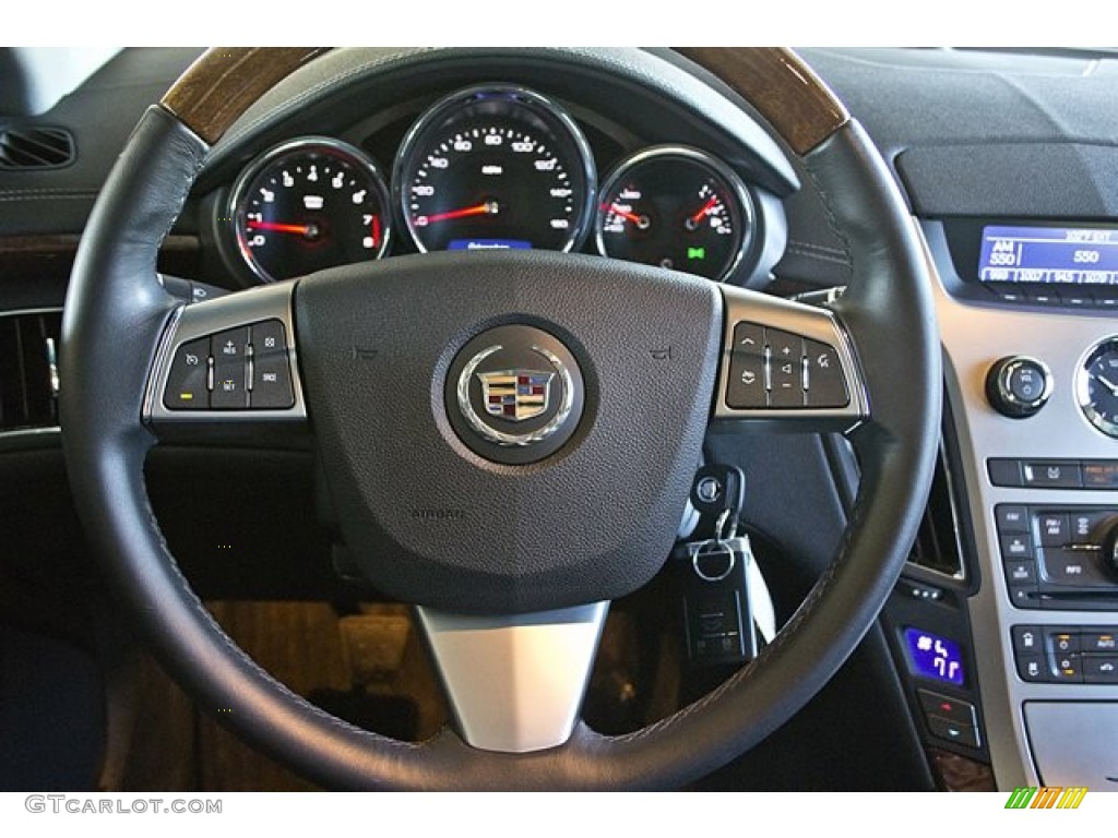 2009 Cadillac CTS Sedan Ebony Steering Wheel Photo #67775304