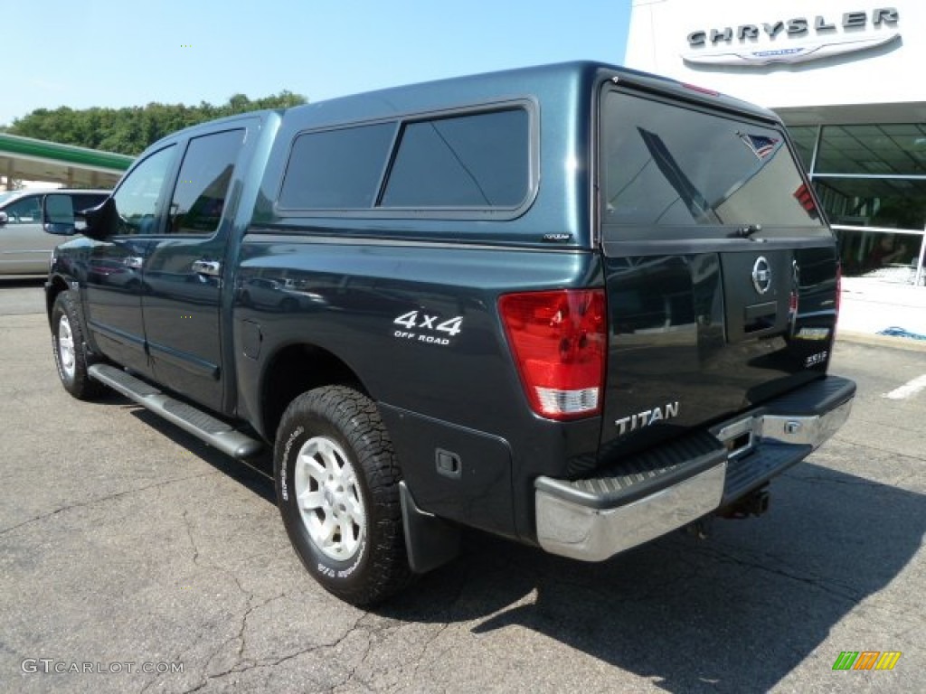 2004 Titan LE Crew Cab 4x4 - Deep Water Blue/Green / Graphite/Titanium photo #3