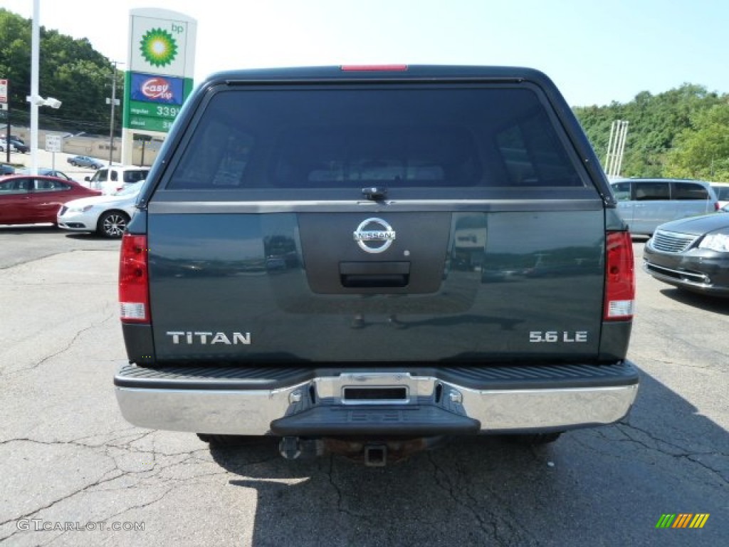 2004 Titan LE Crew Cab 4x4 - Deep Water Blue/Green / Graphite/Titanium photo #4