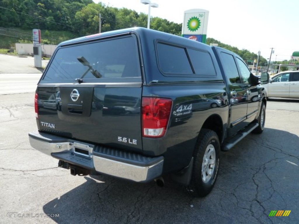 2004 Titan LE Crew Cab 4x4 - Deep Water Blue/Green / Graphite/Titanium photo #5