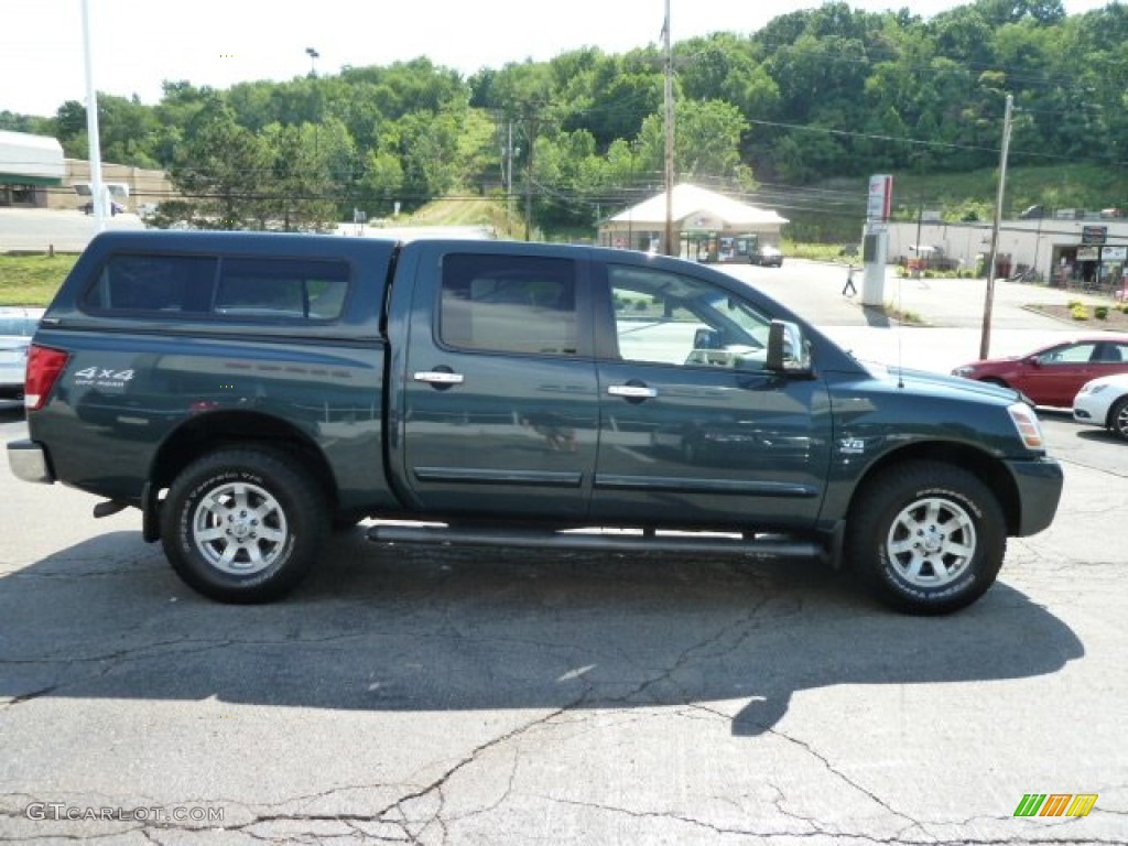 2004 Titan LE Crew Cab 4x4 - Deep Water Blue/Green / Graphite/Titanium photo #6