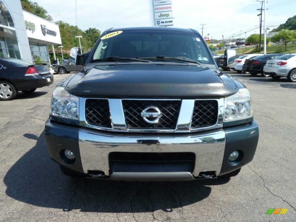 2004 Titan LE Crew Cab 4x4 - Deep Water Blue/Green / Graphite/Titanium photo #8