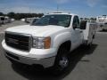 Summit White - Sierra 3500HD Regular Cab Dually Utility Truck Photo No. 3