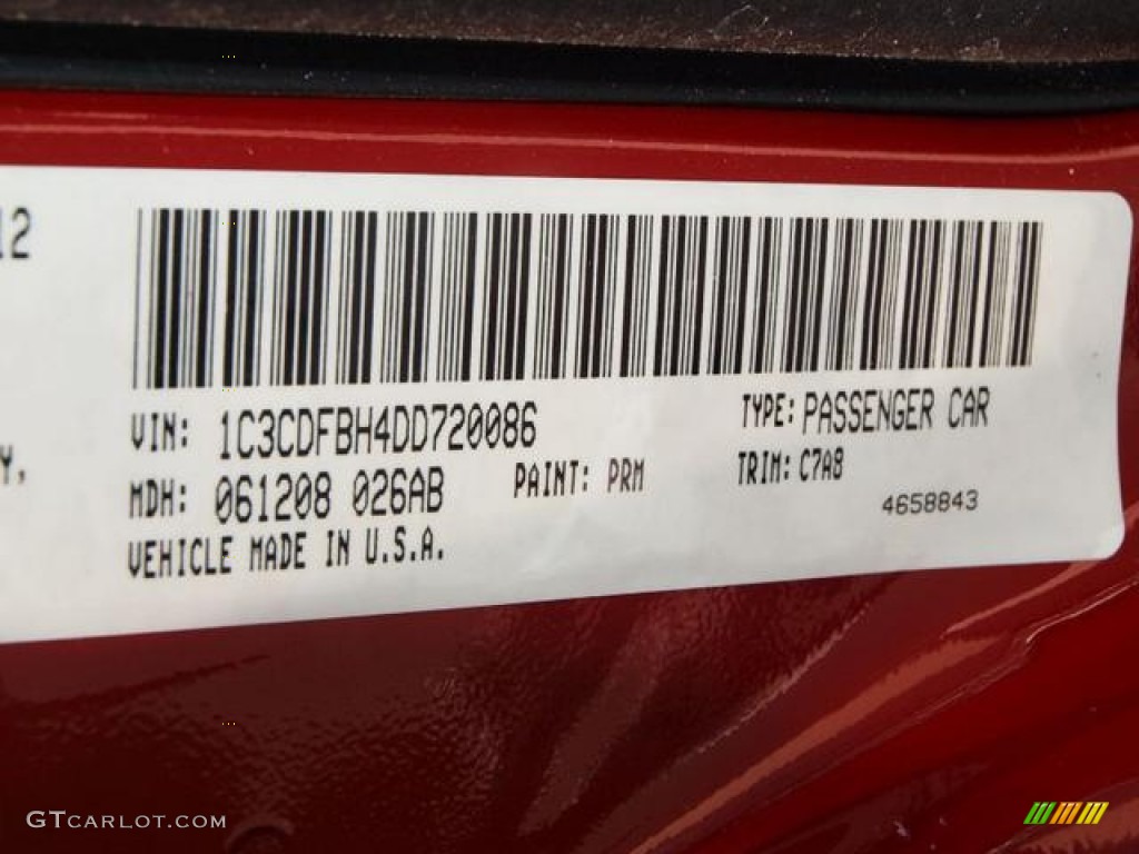 2013 Dart Color Code PRM for Redline 2-Coat Pearl Photo #67787598