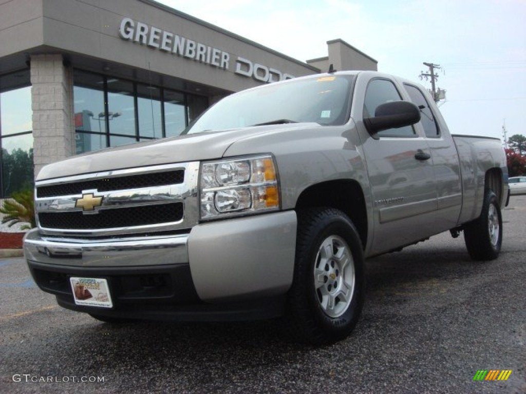 2008 Silverado 1500 LT Extended Cab - Silver Birch Metallic / Ebony photo #1