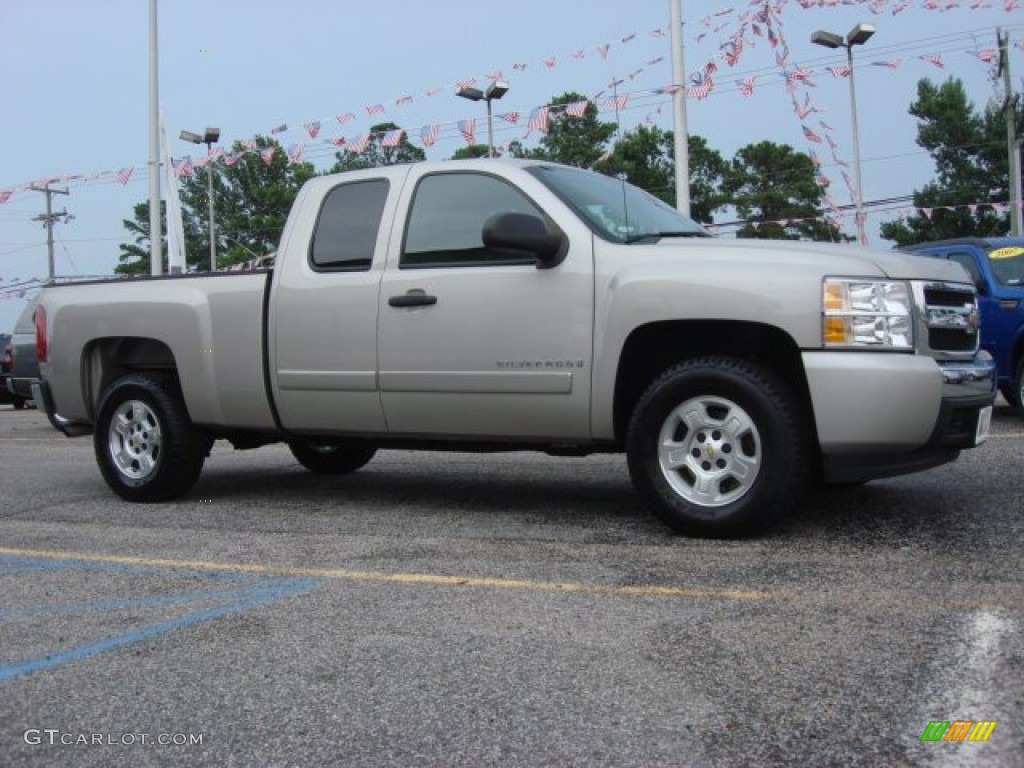 2008 Silverado 1500 LT Extended Cab - Silver Birch Metallic / Ebony photo #7