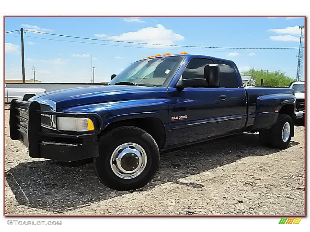 2002 Ram 3500 SLT Quad Cab Dually - Patriot Blue Metallic / Mist Gray photo #1