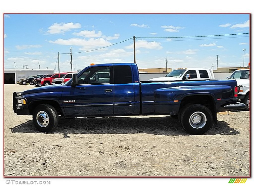 2002 Ram 3500 SLT Quad Cab Dually - Patriot Blue Metallic / Mist Gray photo #2
