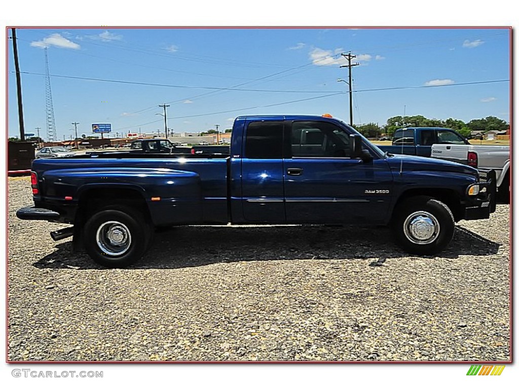 2002 Ram 3500 SLT Quad Cab Dually - Patriot Blue Metallic / Mist Gray photo #10