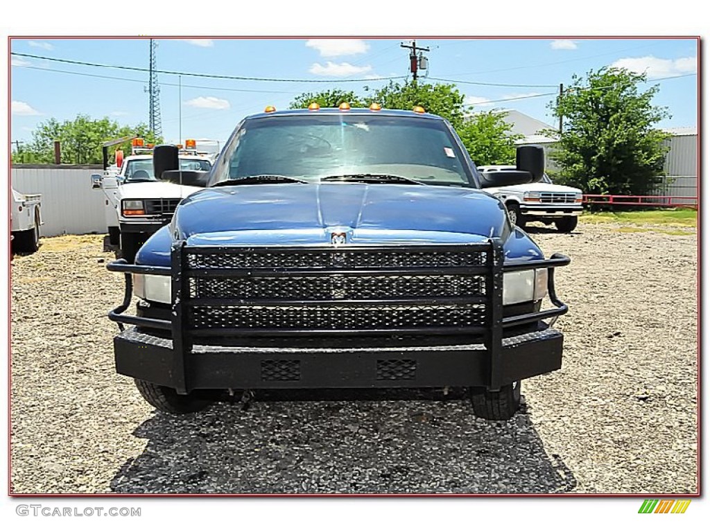 2002 Ram 3500 SLT Quad Cab Dually - Patriot Blue Metallic / Mist Gray photo #14