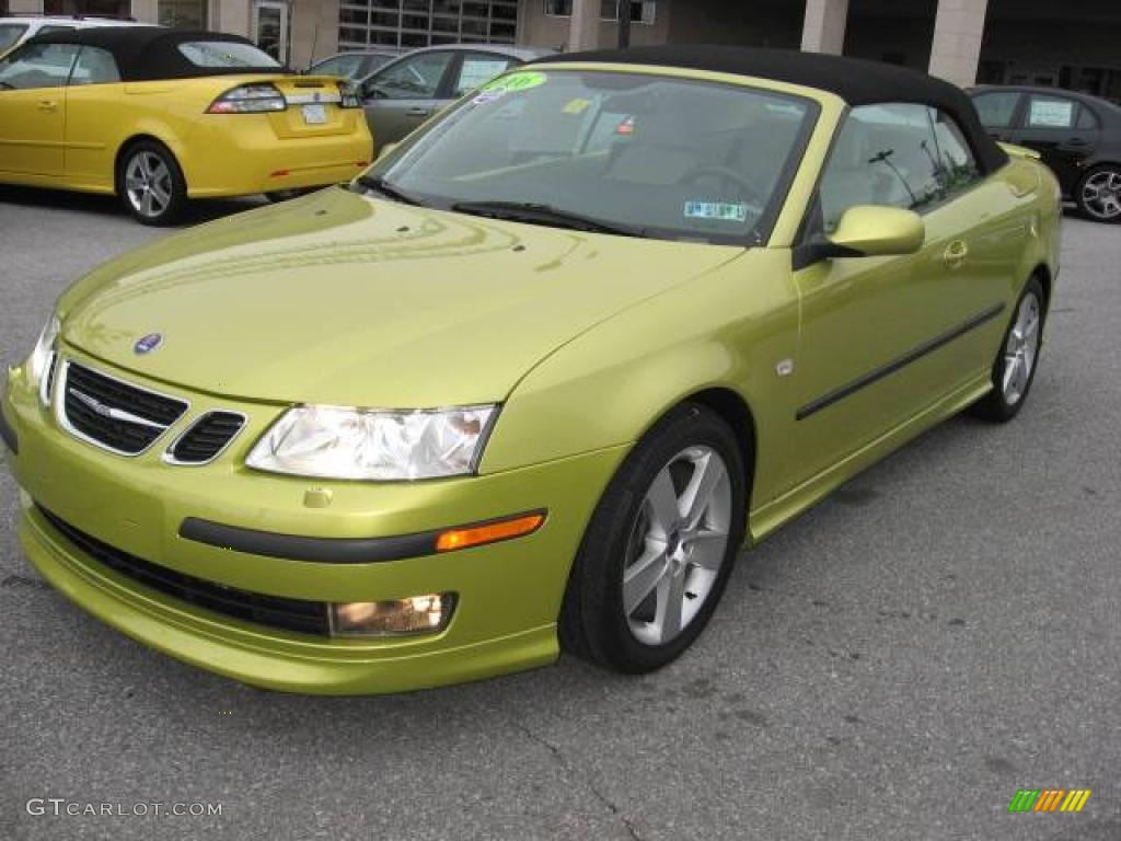 2006 9-3 Aero Convertible - Lime Yellow / Parchment photo #2