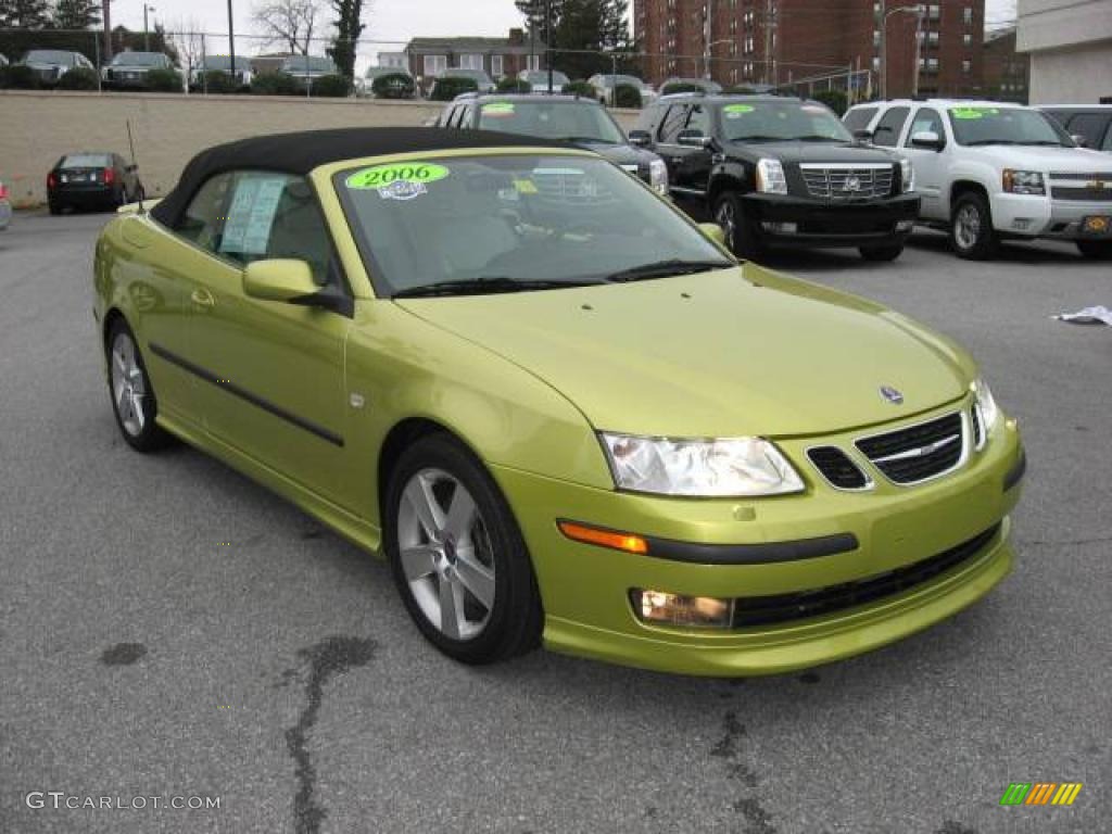 2006 9-3 Aero Convertible - Lime Yellow / Parchment photo #8