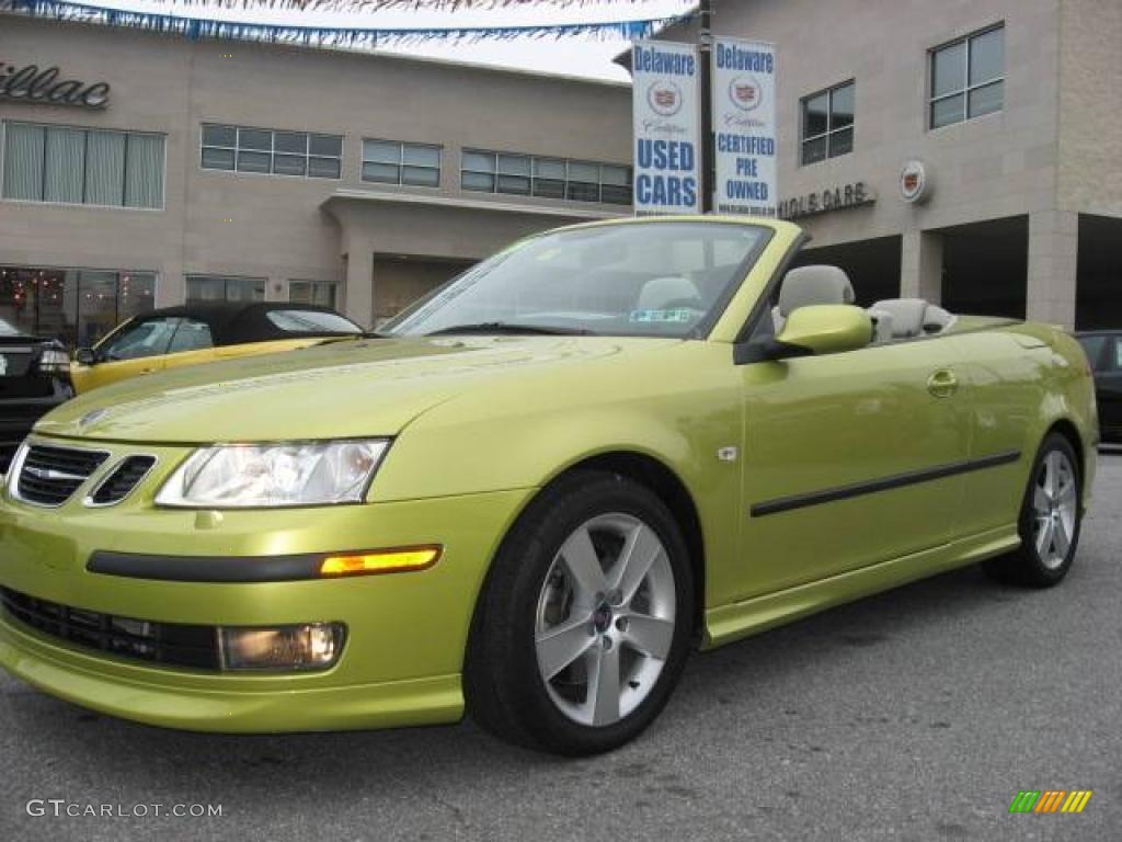 2006 9-3 Aero Convertible - Lime Yellow / Parchment photo #10